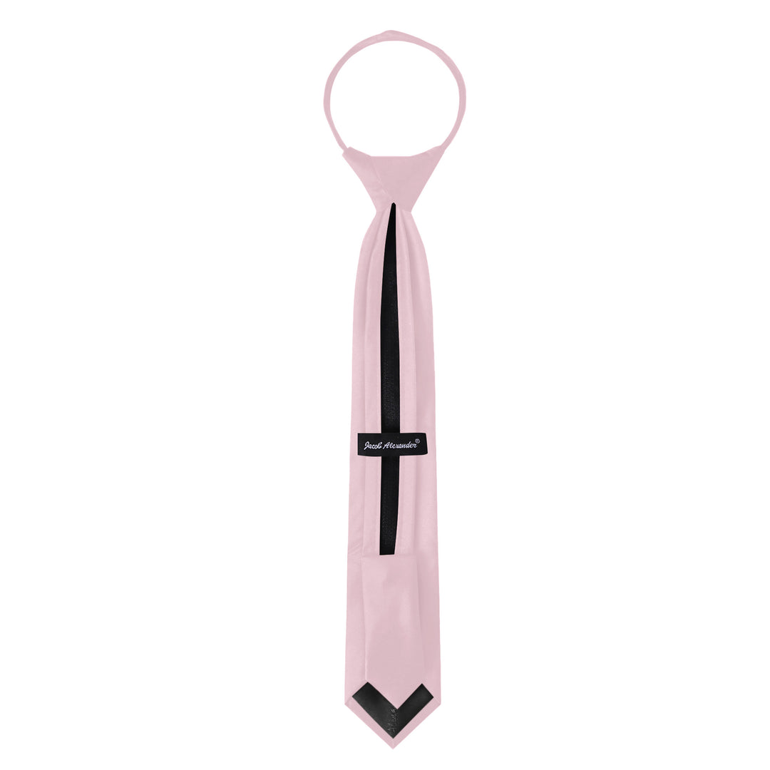 Kids' Solid 14" Zipper Tie - Bridal Pink
