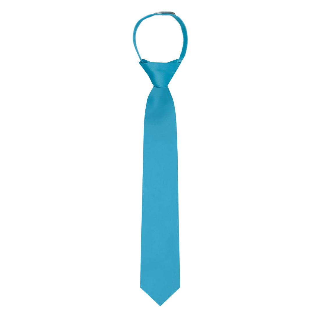 Kids' Solid 14" Zipper Tie - Turquoise