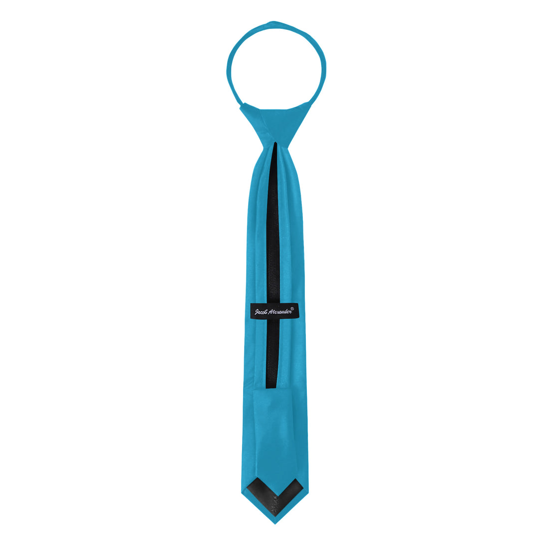 Kids' Solid 14" Zipper Tie - Turquoise