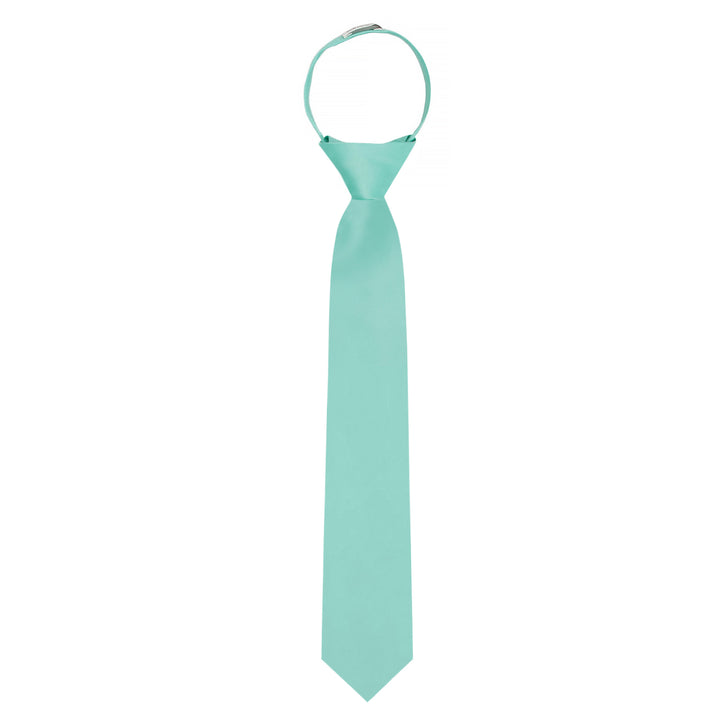 Kids' Solid 14" Zipper Tie - Aqua