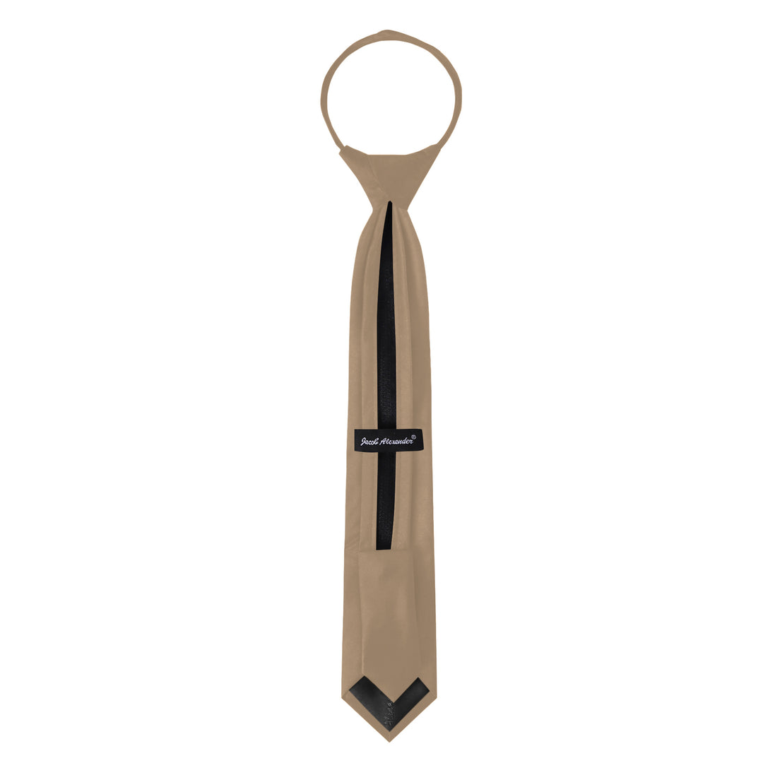 Kids' Solid 14" Zipper Tie - Tan