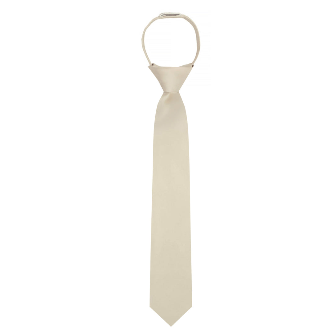 Kids' Solid 14" Zipper Tie - Champagne
