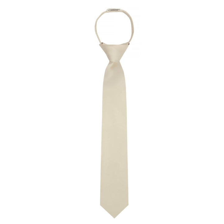 Kids' Solid 14" Zipper Tie - Champagne