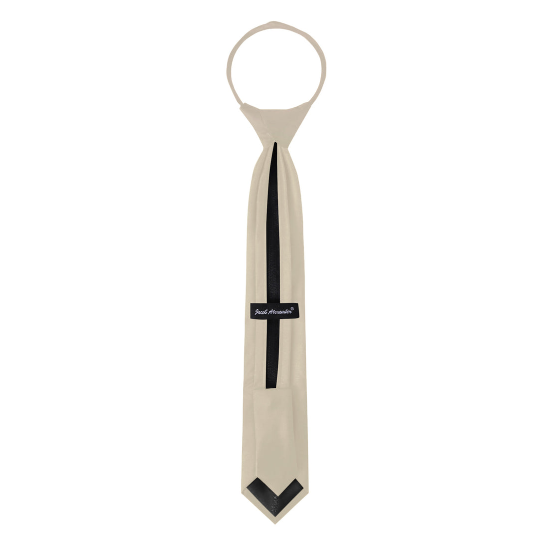 Kids' Solid 14" Zipper Tie - Champagne