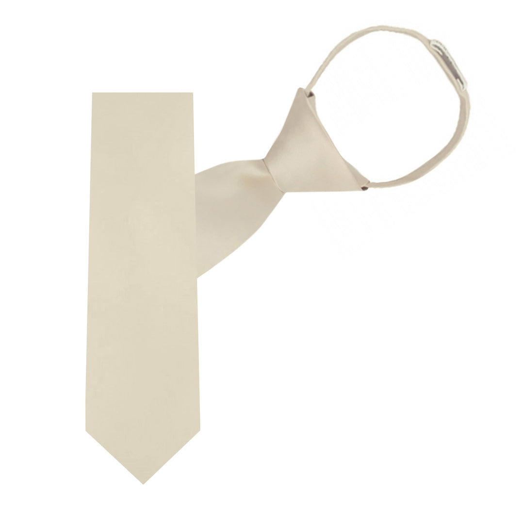 Kids' Solid 14" Zipper Tie - Champagne