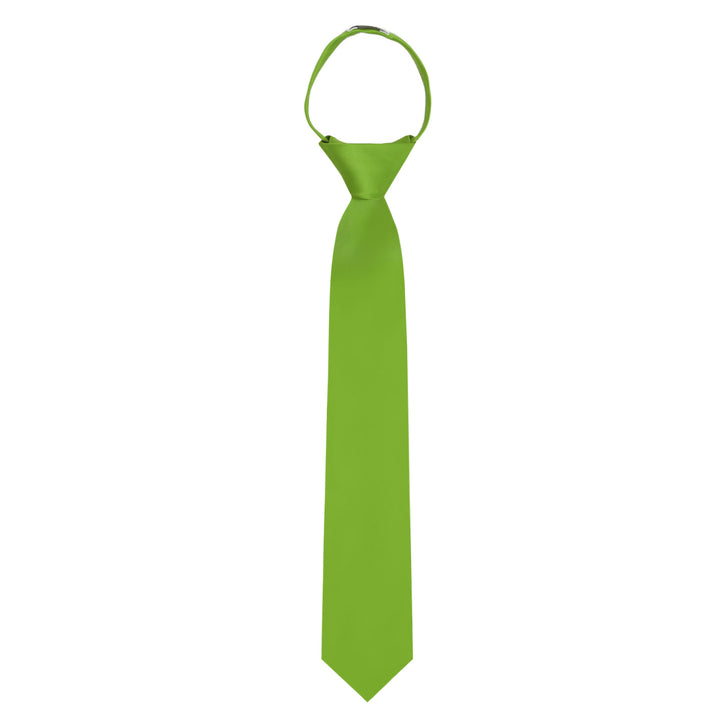 Kids' Solid 14" Zipper Tie - Apple Green