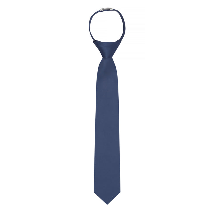 Kids' Solid 14" Zipper Tie - Steel Blue