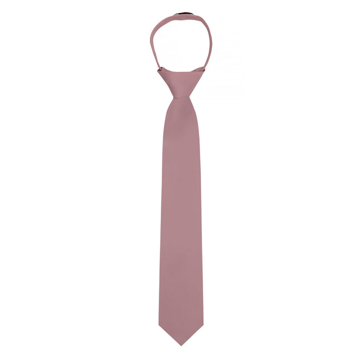 Kids' Solid 14" Zipper Tie - Dusty Rose
