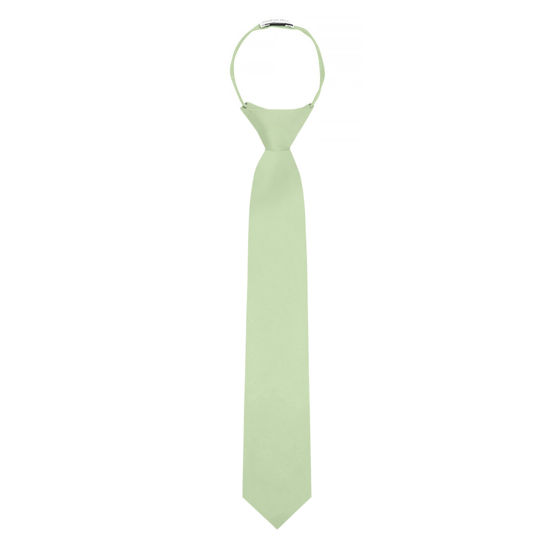Kids' Solid 14" Zipper Tie - Honeydew