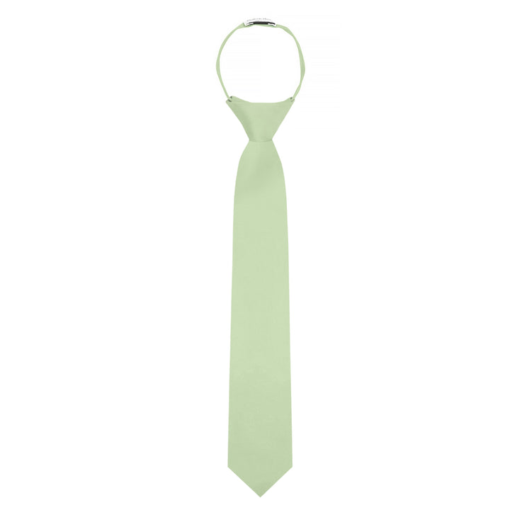 Kids' Solid 14" Zipper Tie - Honeydew