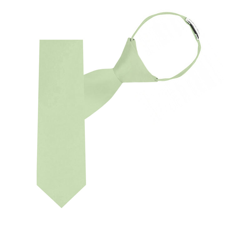 Kids' Solid 14" Zipper Tie - Honeydew