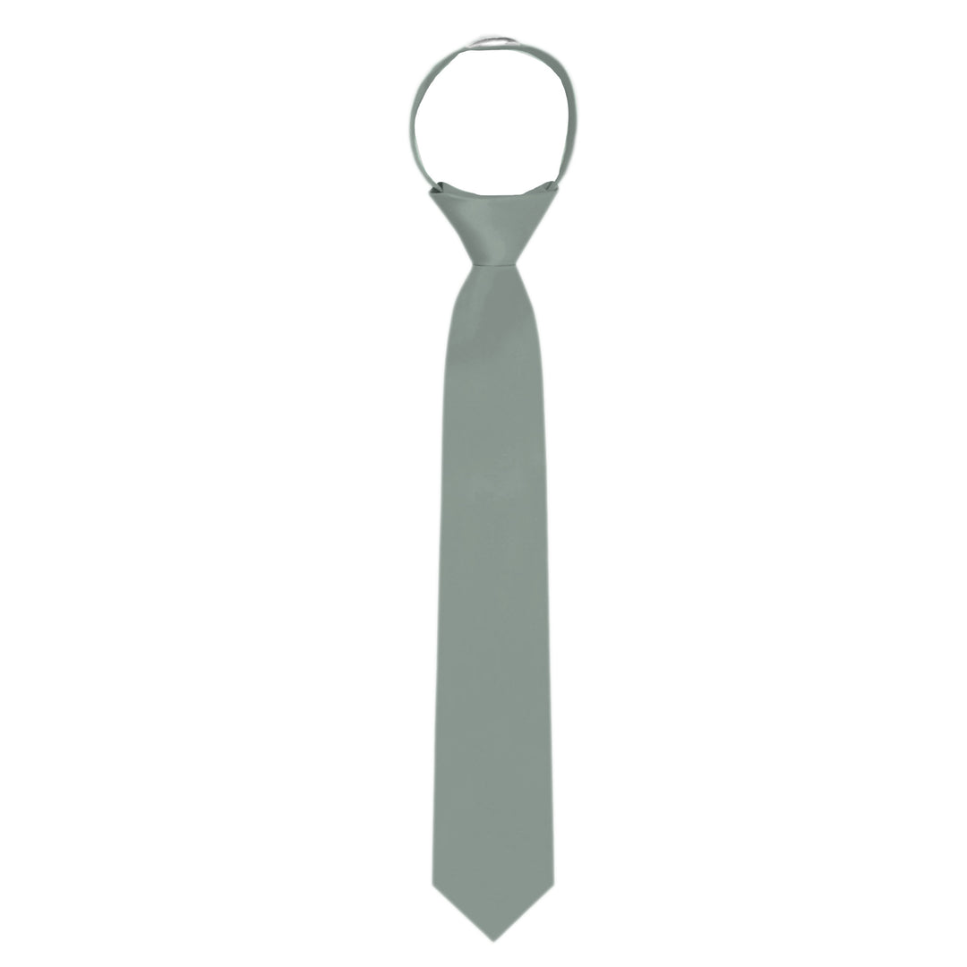 Kids' Solid 14" Zipper Tie - Dusty Sage