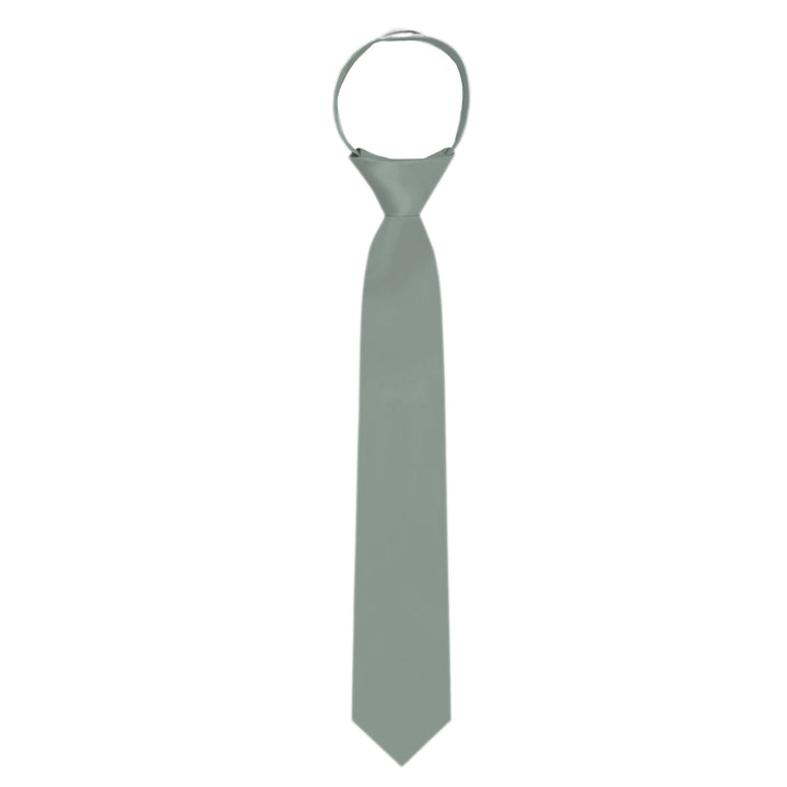 Kids' Solid 14" Zipper Tie - Dusty Sage
