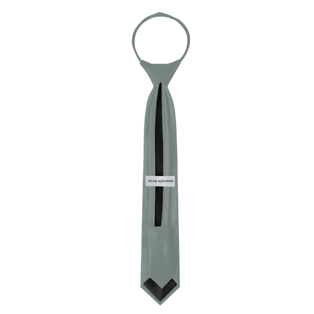 Kids' Solid 14" Zipper Tie - Dusty Sage