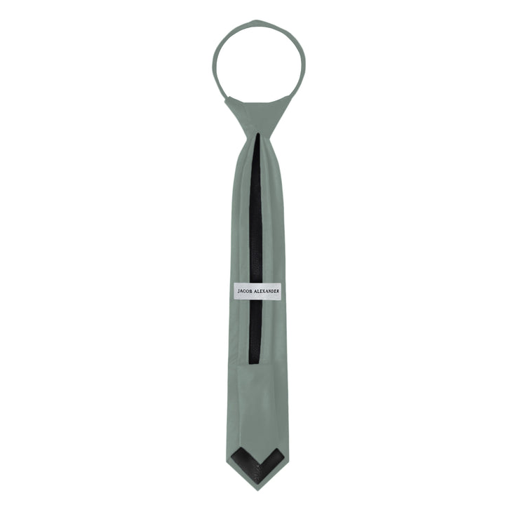 Kids' Solid 14" Zipper Tie - Dusty Sage
