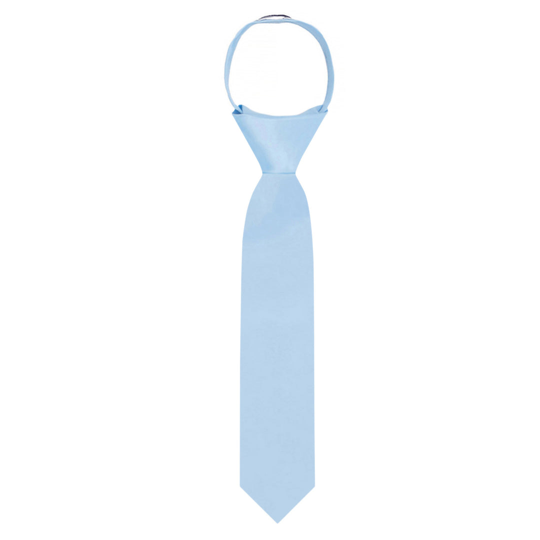 Kids' Solid 11" Zipper Tie - Sky Blue