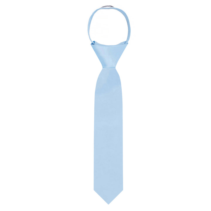 Kids' Solid 11" Zipper Tie - Sky Blue