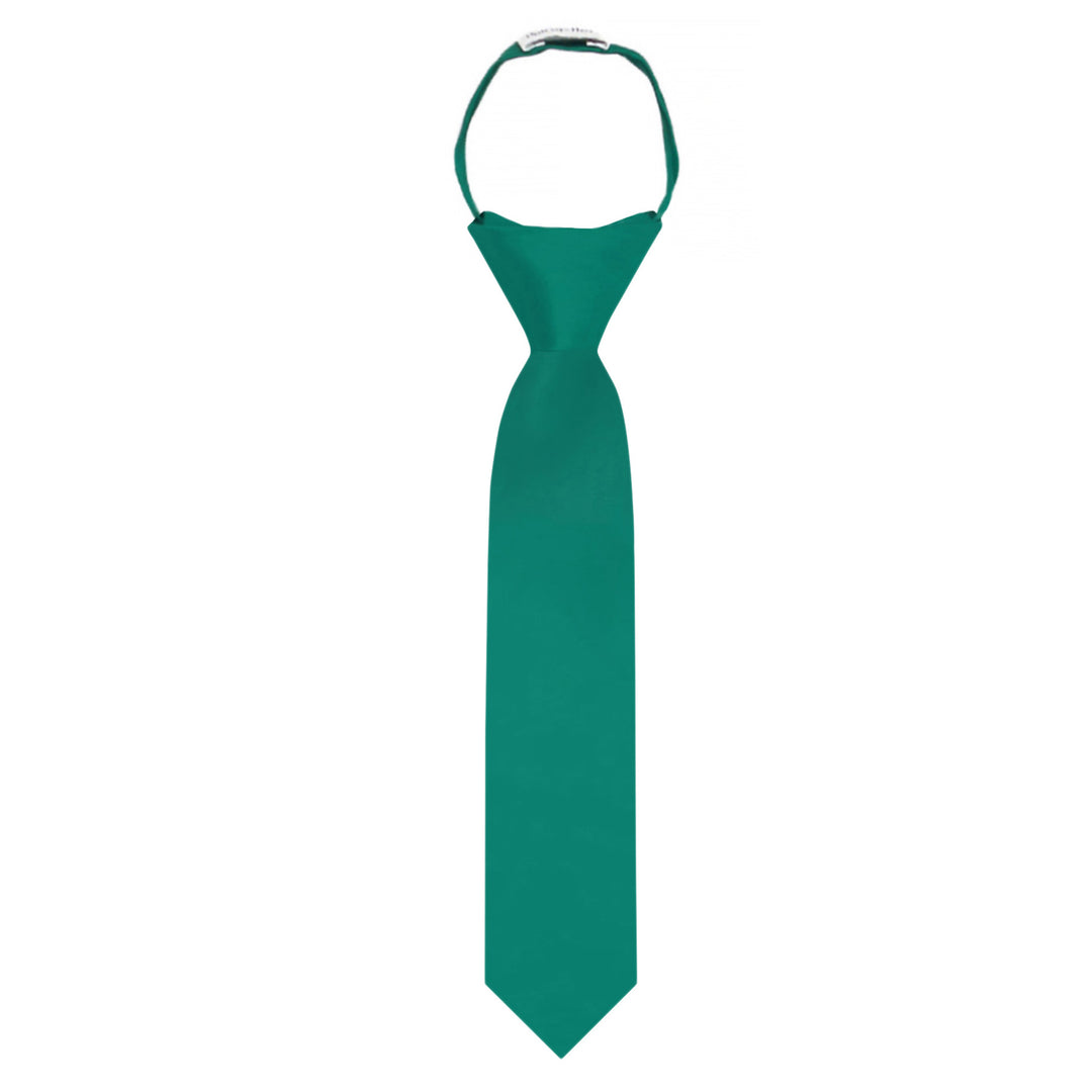Kids' Solid 11" Zipper Tie - Kelly Green
