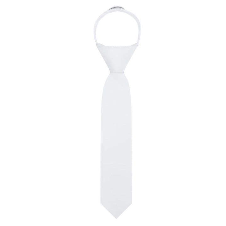 Kids' Solid 11" Zipper Tie - White