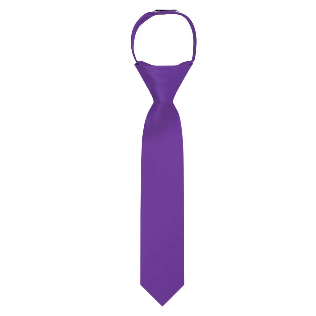 Kids' Solid 11" Zipper Tie - Purple