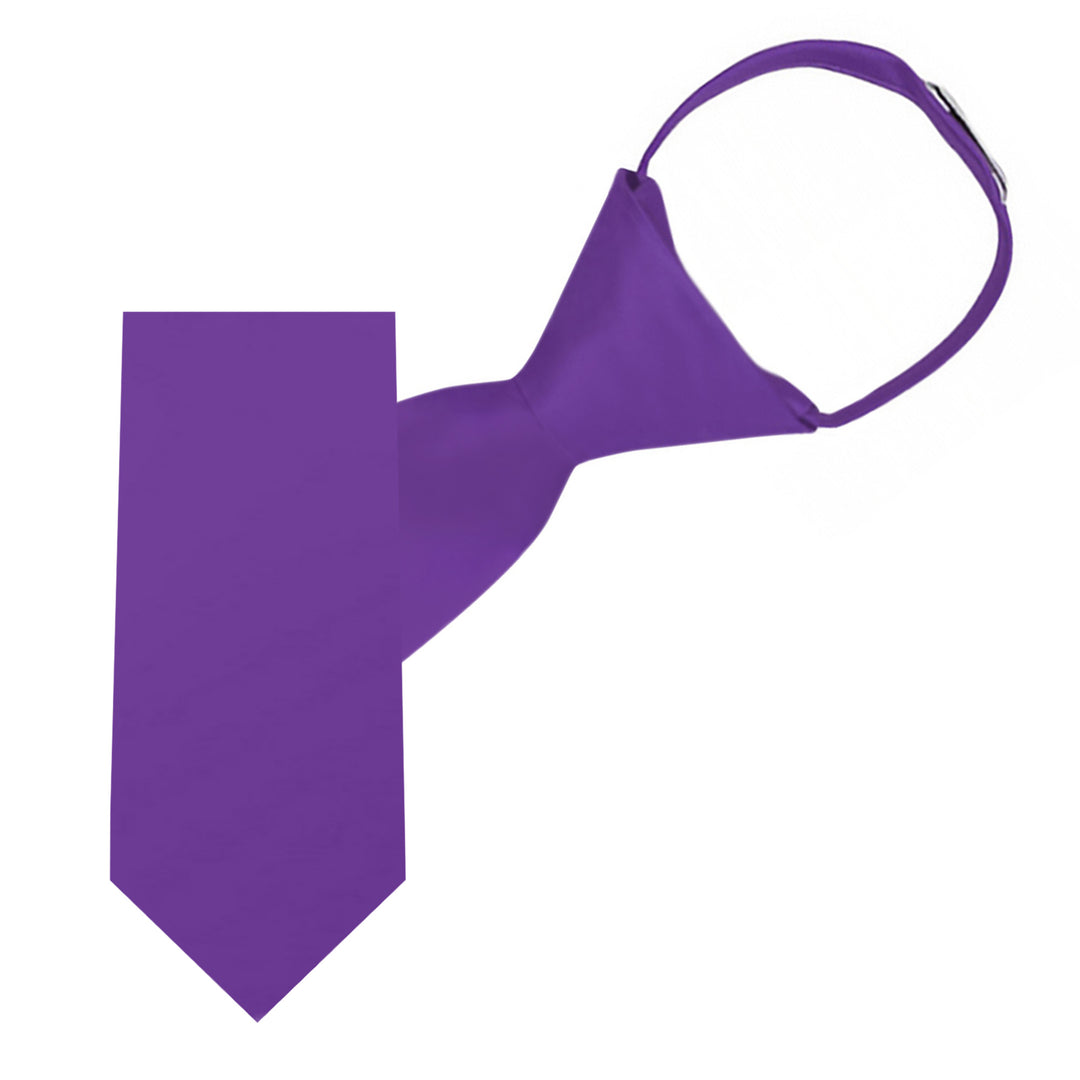 Kids' Solid 11" Zipper Tie - Purple