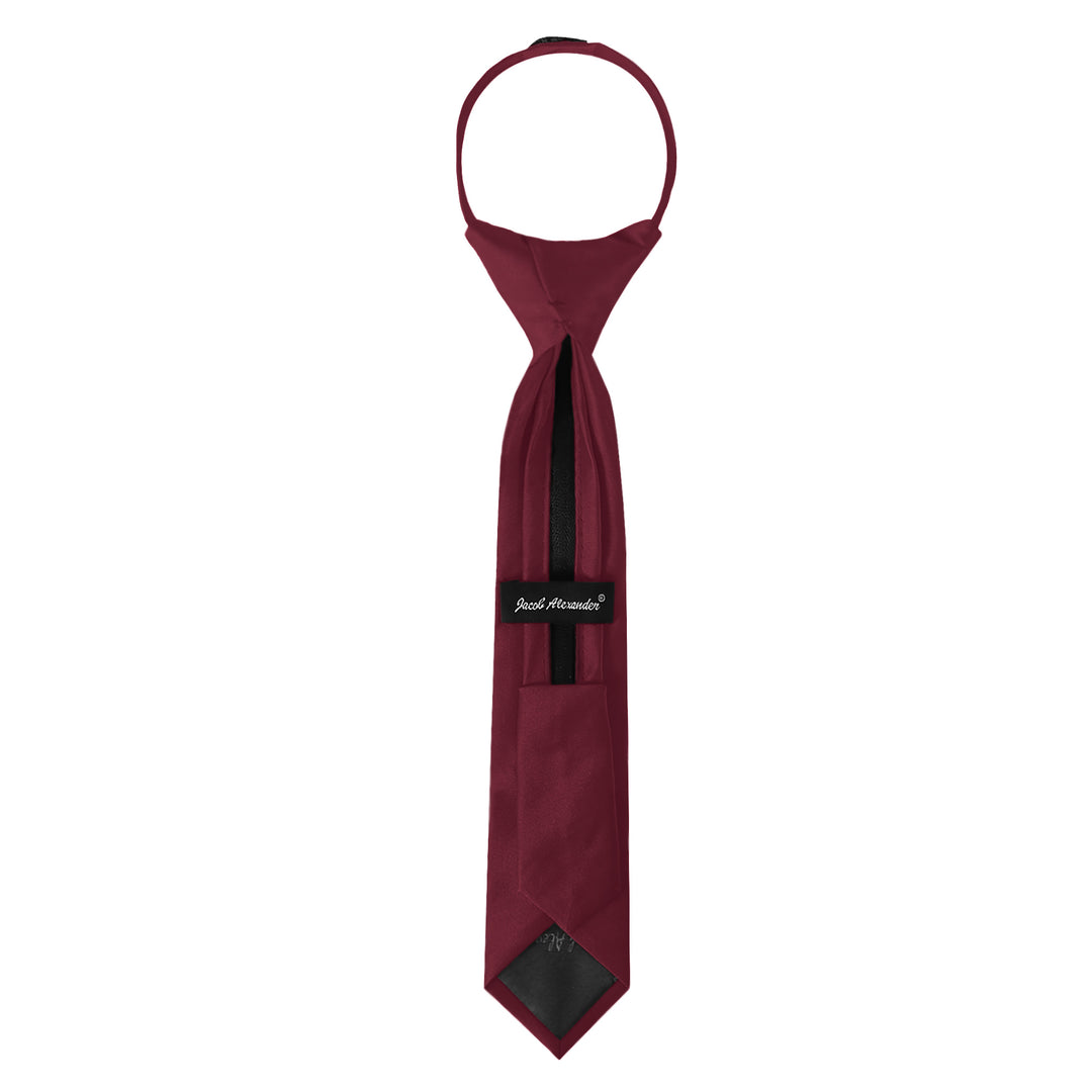 Kids' Solid 11" Zipper Tie - Burgundy