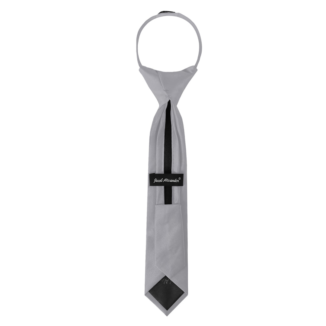 Kids' Solid 11" Zipper Tie - Silver