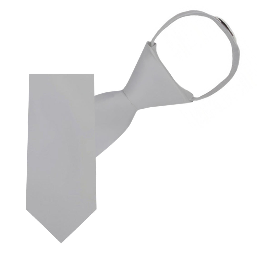 Kids' Solid 11" Zipper Tie - Silver