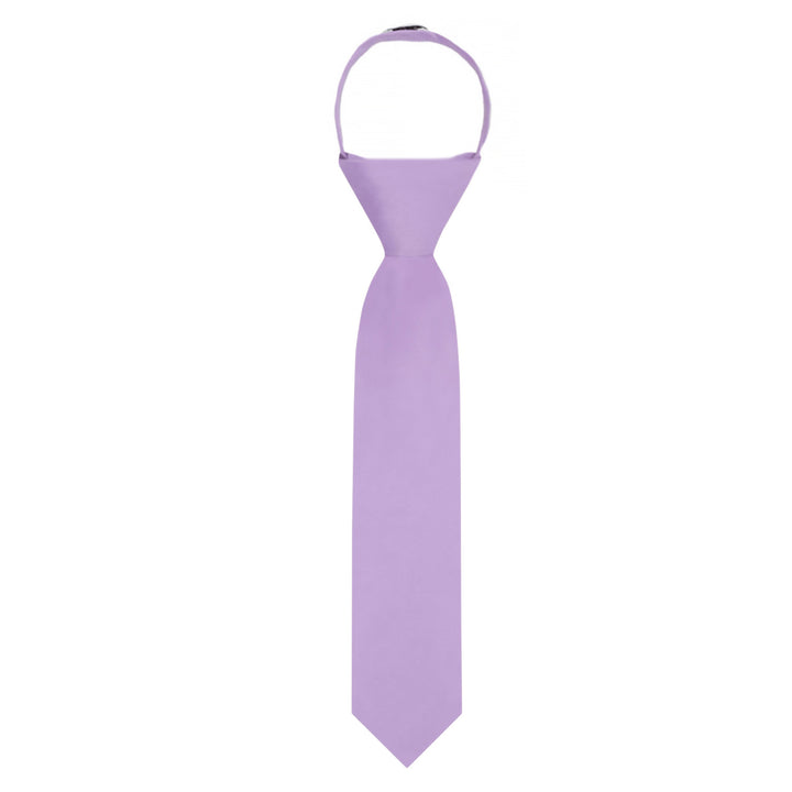 Kids' Solid 11" Zipper Tie - Lavender