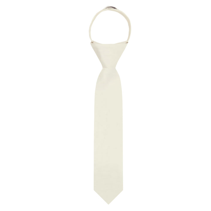 Kids' Solid 11" Zipper Tie - Ivory