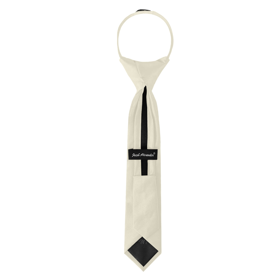 Kids' Solid 11" Zipper Tie - Ivory