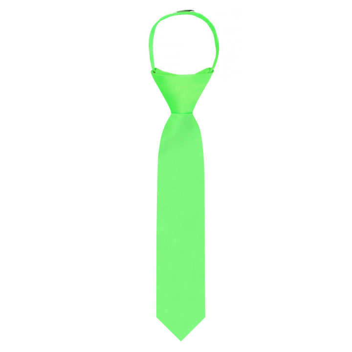 Kids' Solid 11" Zipper Tie - Lime Green