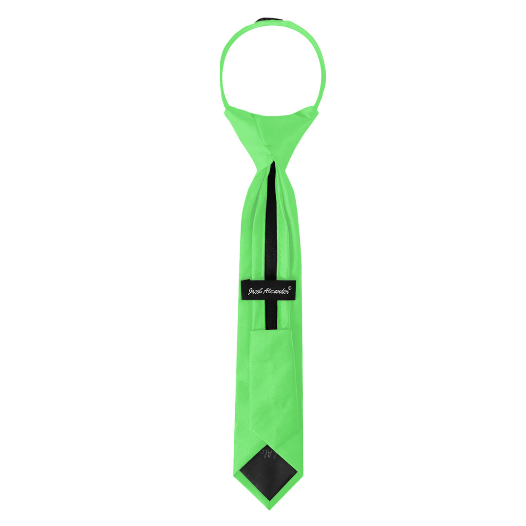 Kids' Solid 11" Zipper Tie - Lime Green