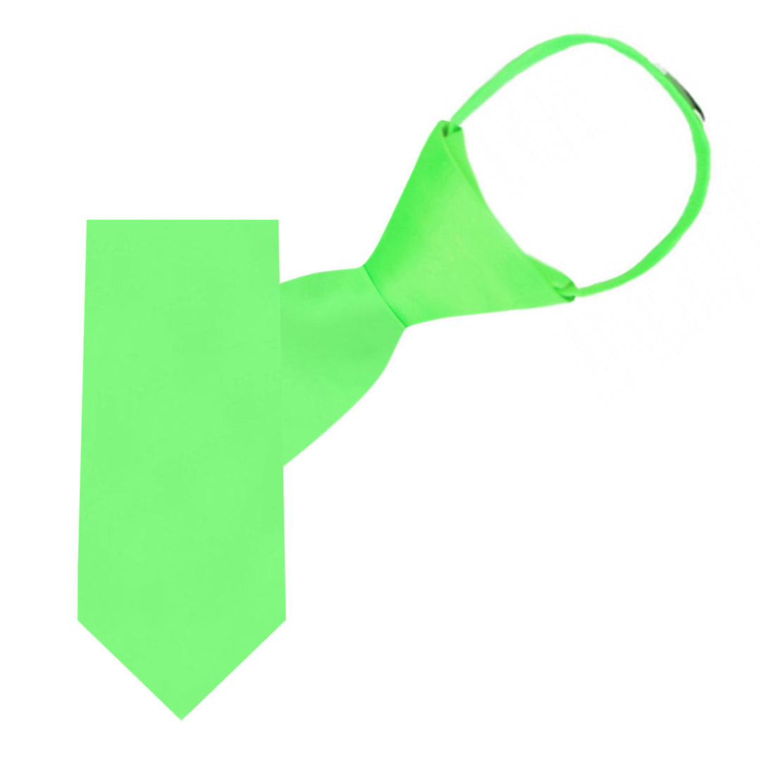 Kids' Solid 11" Zipper Tie - Lime Green