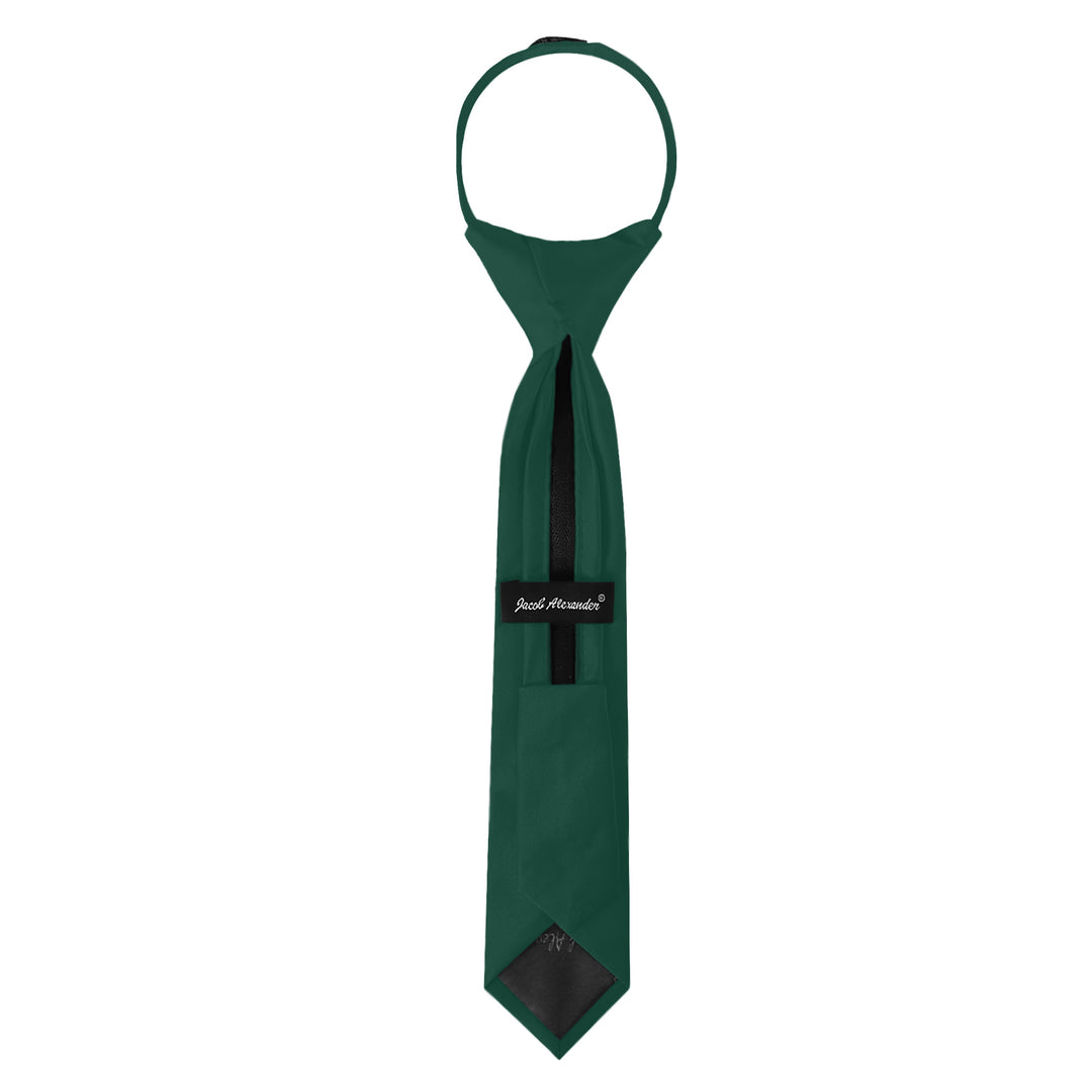 Kids' Solid 11" Zipper Tie - Hunter Green