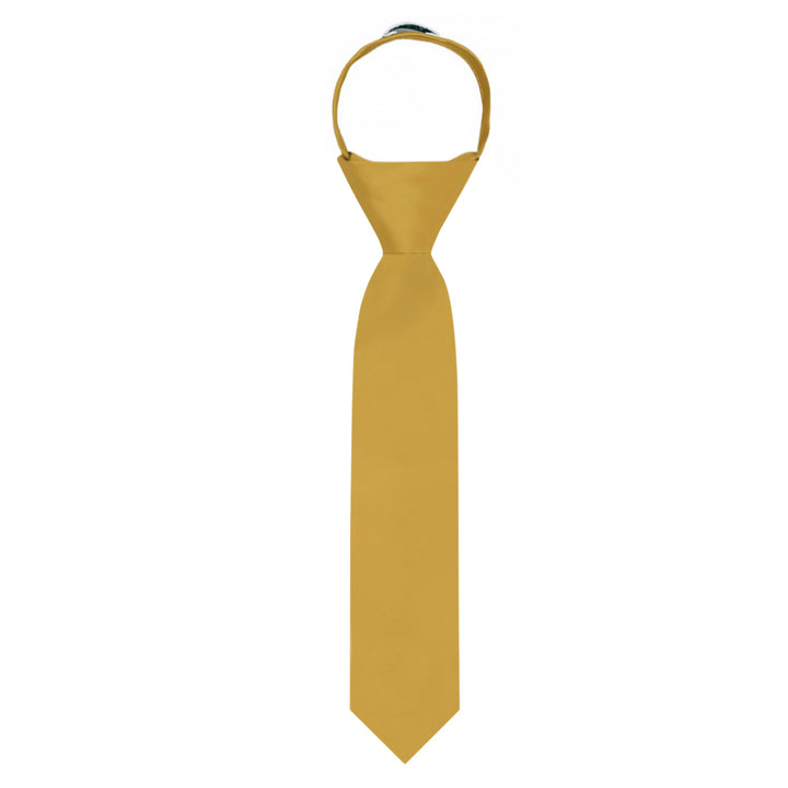 Kids' Solid 11" Zipper Tie - Gold