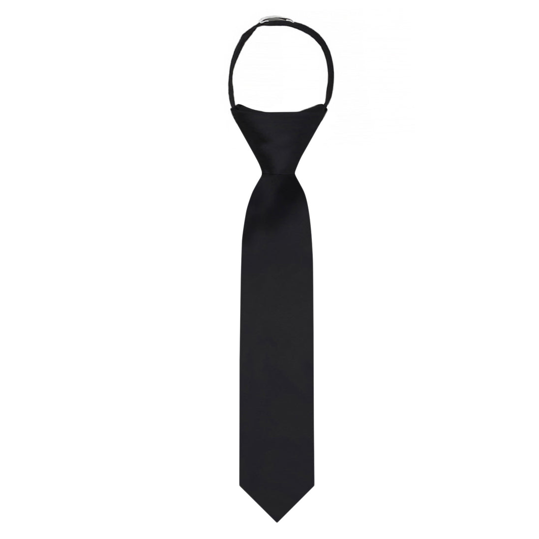 Kids' Solid 11" Zipper Tie - Black
