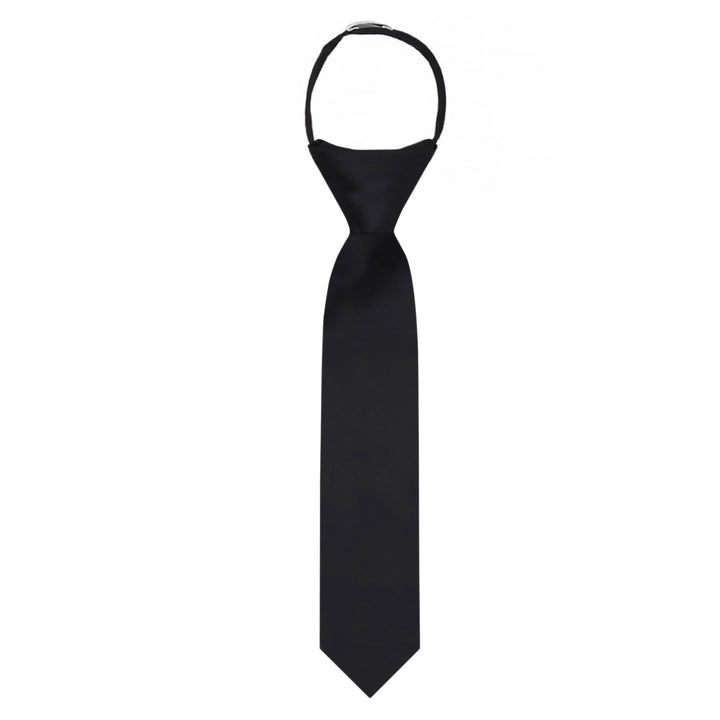 Kids' Solid 11" Zipper Tie - Black