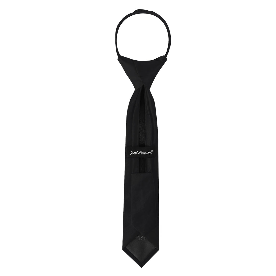 Kids' Solid 11" Zipper Tie - Black