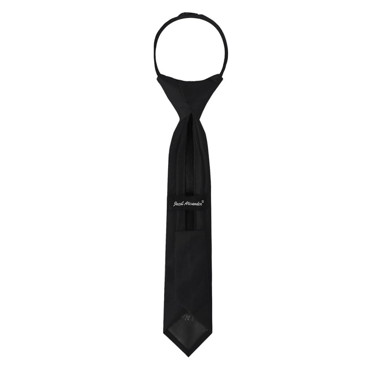 Kids' Solid 11" Zipper Tie - Black