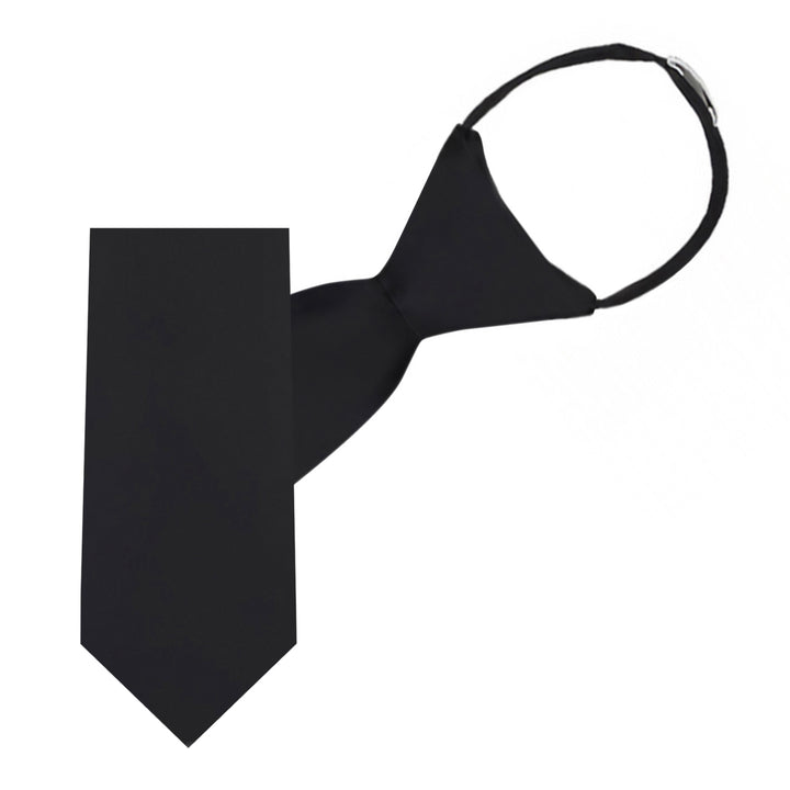 Kids' Solid 11" Zipper Tie - Black