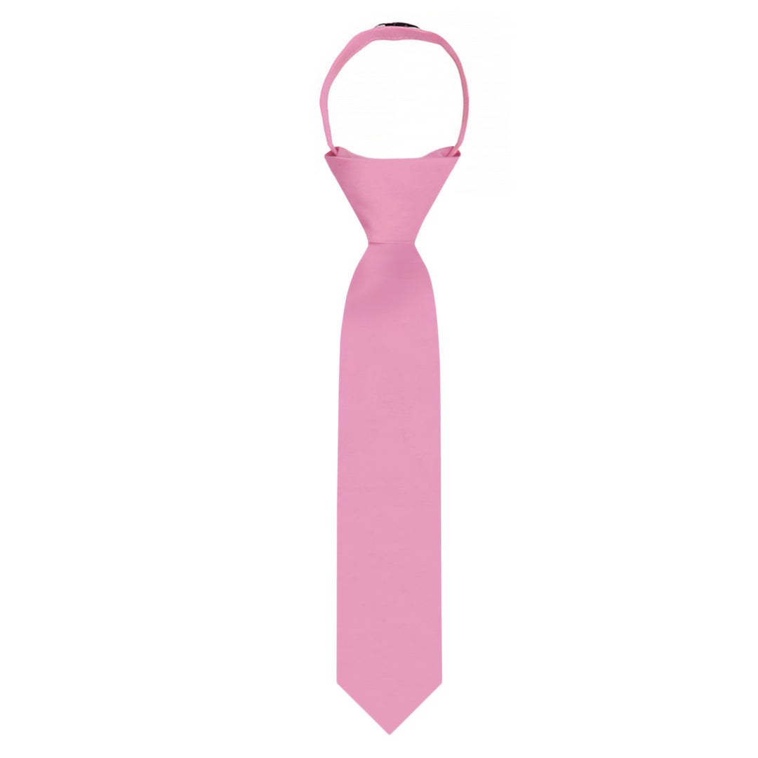Kids' Solid 11" Zipper Tie - Carnation Pink