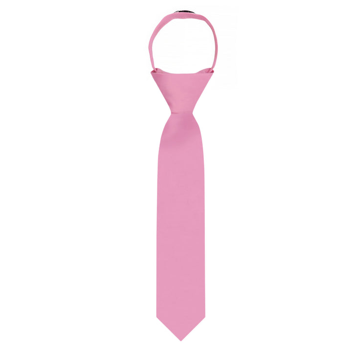 Kids' Solid 11" Zipper Tie - Carnation Pink