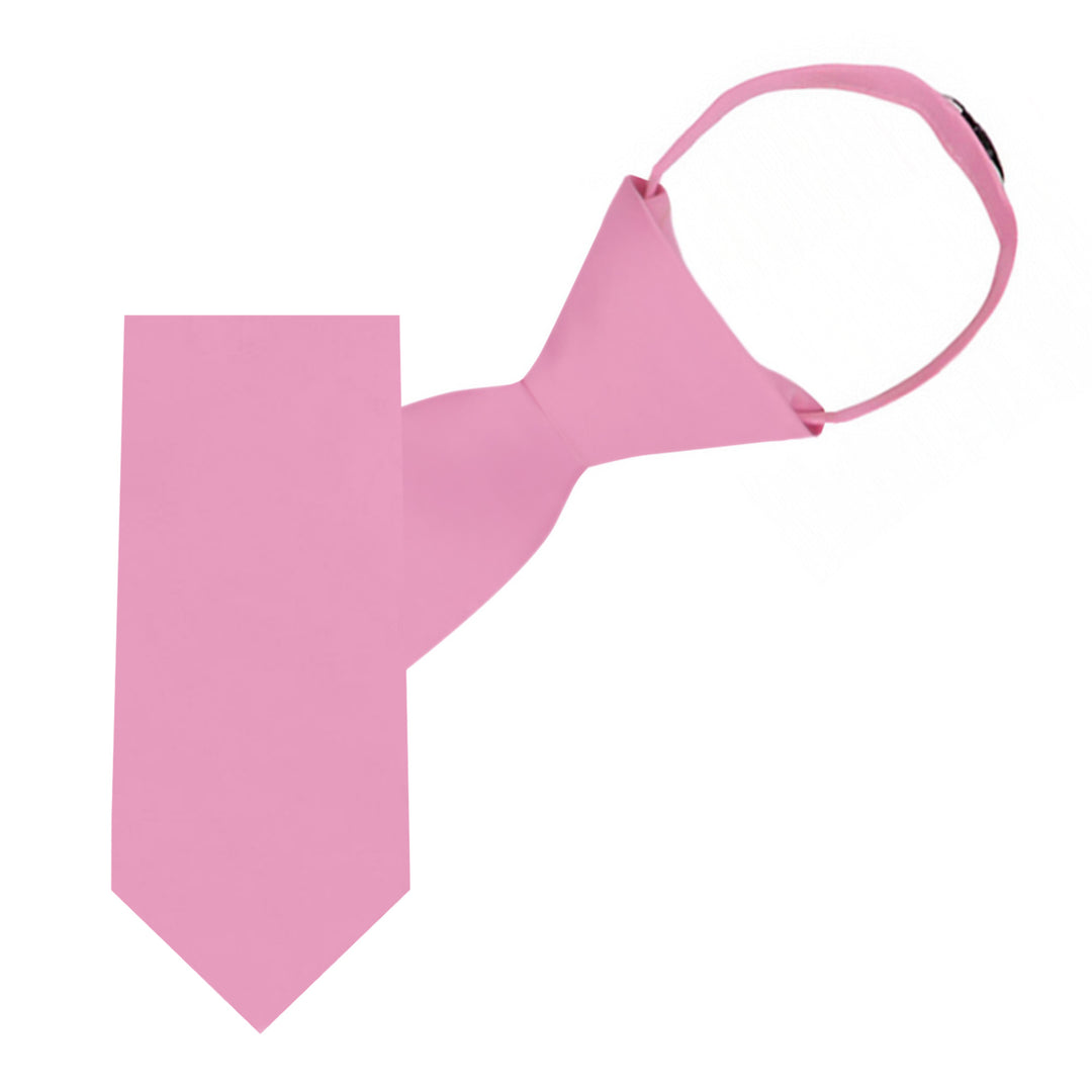 Kids' Solid 11" Zipper Tie - Carnation Pink