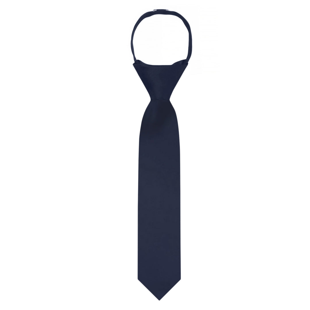 Kids' Solid 11" Zipper Tie - Navy Blue