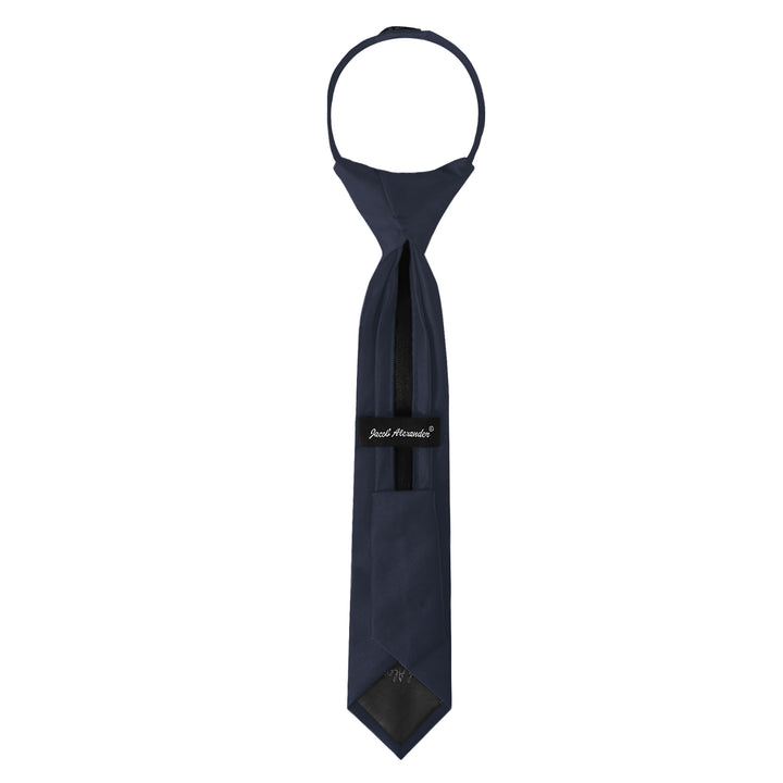 Kids' Solid 11" Zipper Tie - Navy Blue