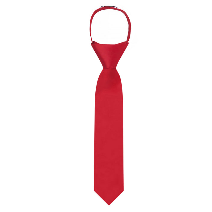 Kids' Solid 11" Zipper Tie - Red
