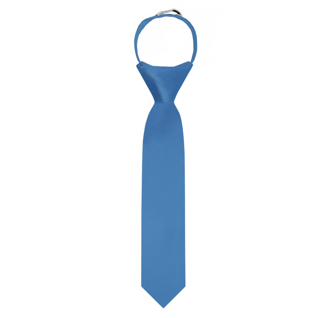 Kids' Solid 11" Zipper Tie - Ocean Blue
