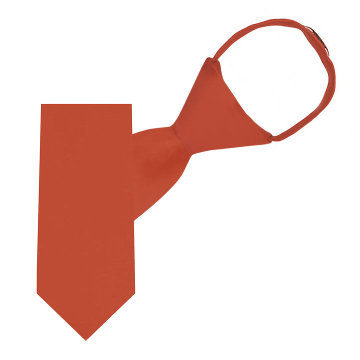 Kids' Solid 11" Zipper Tie - Rust