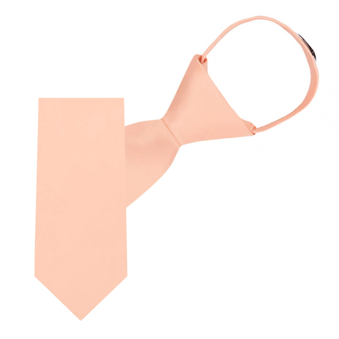 Kids' Solid 11" Zipper Tie - Peach